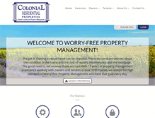 Tablet Screenshot of colonialrents.com